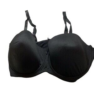 Body Embrace Convertible Bra 40D Removable Straps Black Purple Lining PushUp